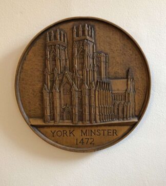 York Minster oak plaque, hand-carved