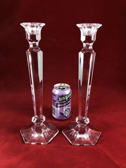 pair of crystal candlesticks