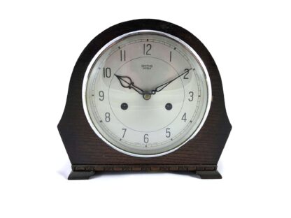 Smith Enfield chiming mantel clock with pendulum and key