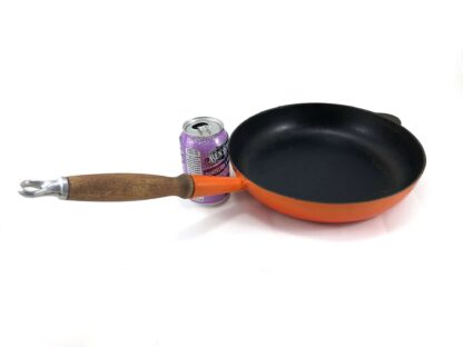 Vintage Cousances by Le Creuset enamelled frying pan, in volcanic orange