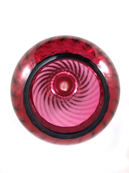 large cranberry glass vase by Caithness Glass