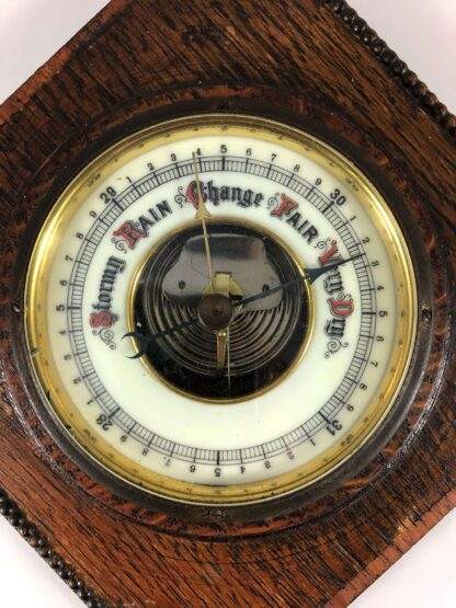 Edwardian barometer on wooden plaque