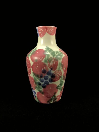 Pair of vintage Ben Thomas vases with fruit design