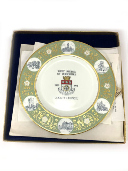 Wedgwood plate commemorating West Riding council
