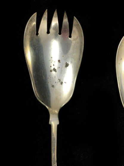 Victorian EPNS serving tongs with cut glass handles